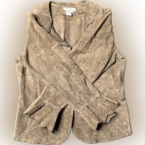 Coldwater Creek Suede Leather Jacket - Picture 3 of 7